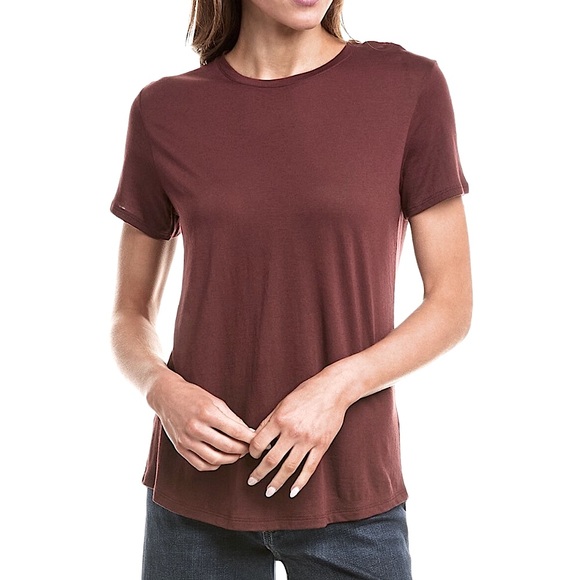 Vince Shirttail Short Sleeve Tee, Brown, Large - Picture 1 of 6